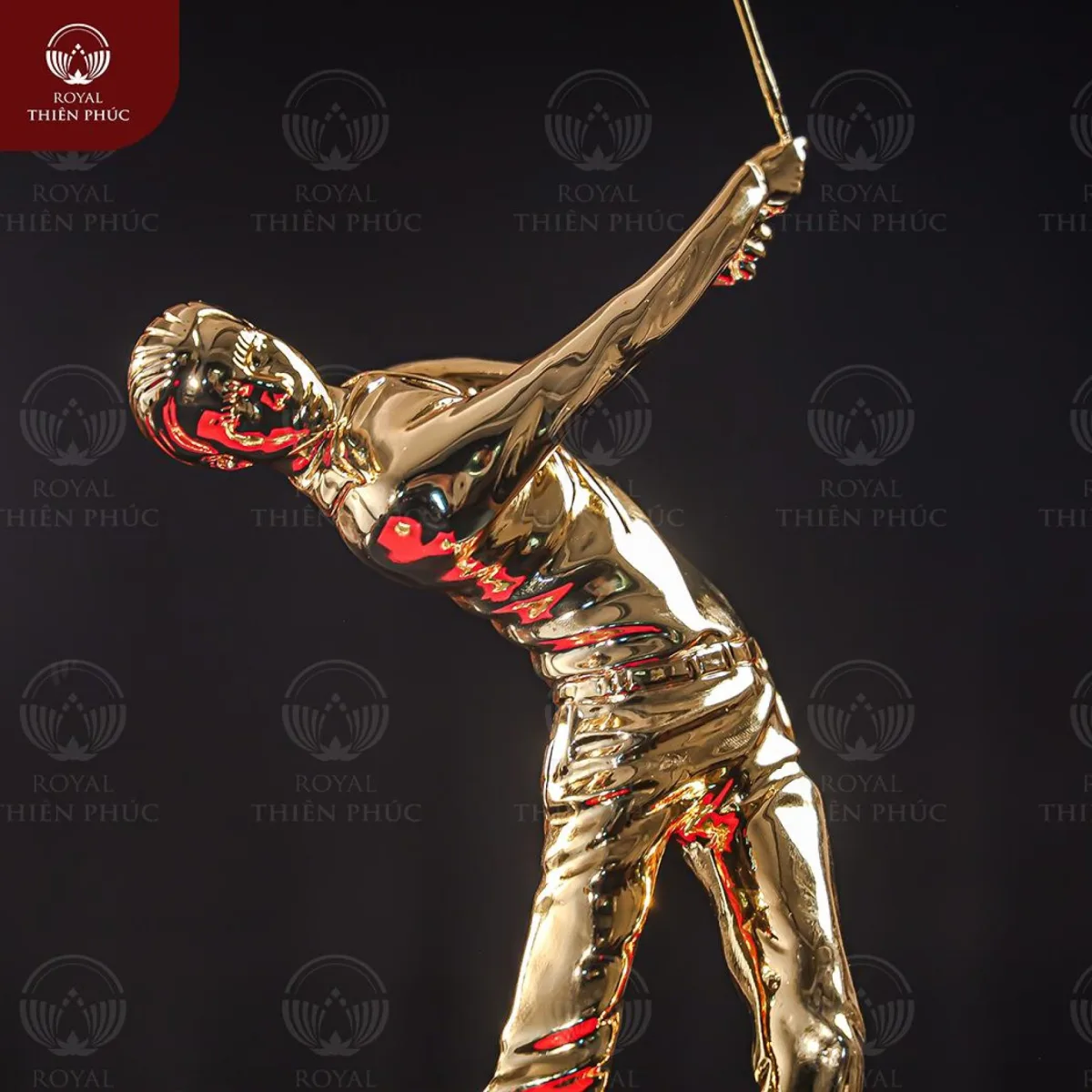 Tượng đánh golf lưu niệm bằng đồng mạ vàng 24k tinh xảo 4 tuongdanhgolfluuniembangdongmavang24ktinhxao4 w1200