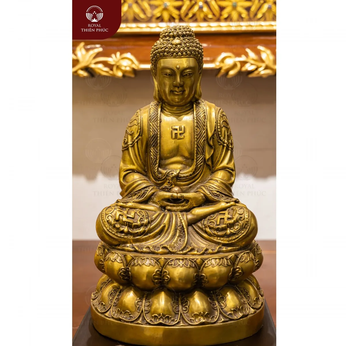 Tượng Đức Phật A Di Đà tiếp dẫn chúng sinh bằng đồng vàng mộc 3 Tượng Đức Phật A Di Đà tiếp dẫn chúng sinh bằng đồng vàng mộc