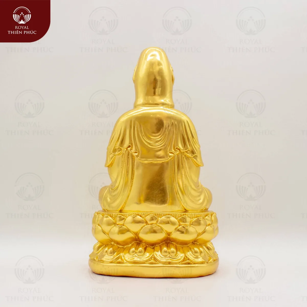 Tượng Phật bà Quan Âm ngự tòa sen báu bằng đồng dát vàng 9999 2 tuongphatbaquanamngutoasenbaubangdongdatvang99992 w1200