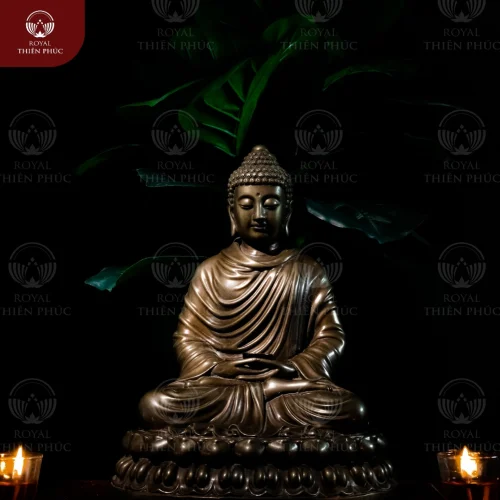 Tượng Phật Thích Ca bằng đồng hun giả cổ tư thế Thiền tọa