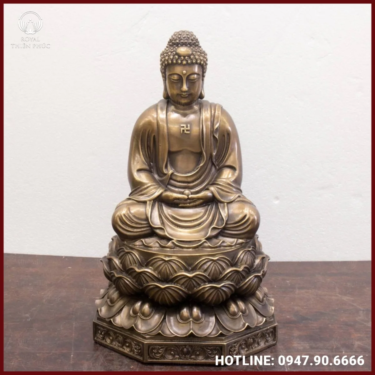 Tượng Phật A Di Đà đế bát giác hun giả cổ nặng 8kg