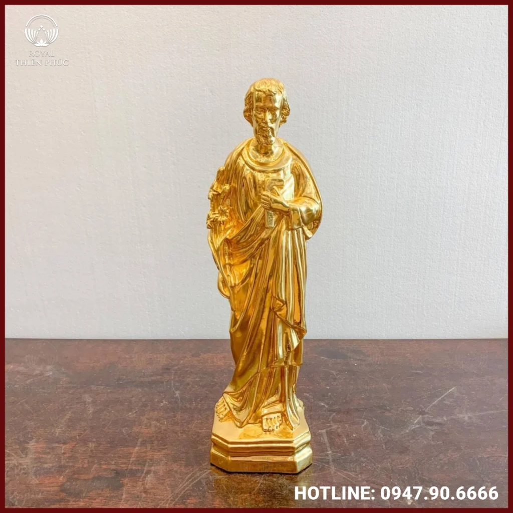 Tượng Chúa bằng đồng dát vàng 40 cm