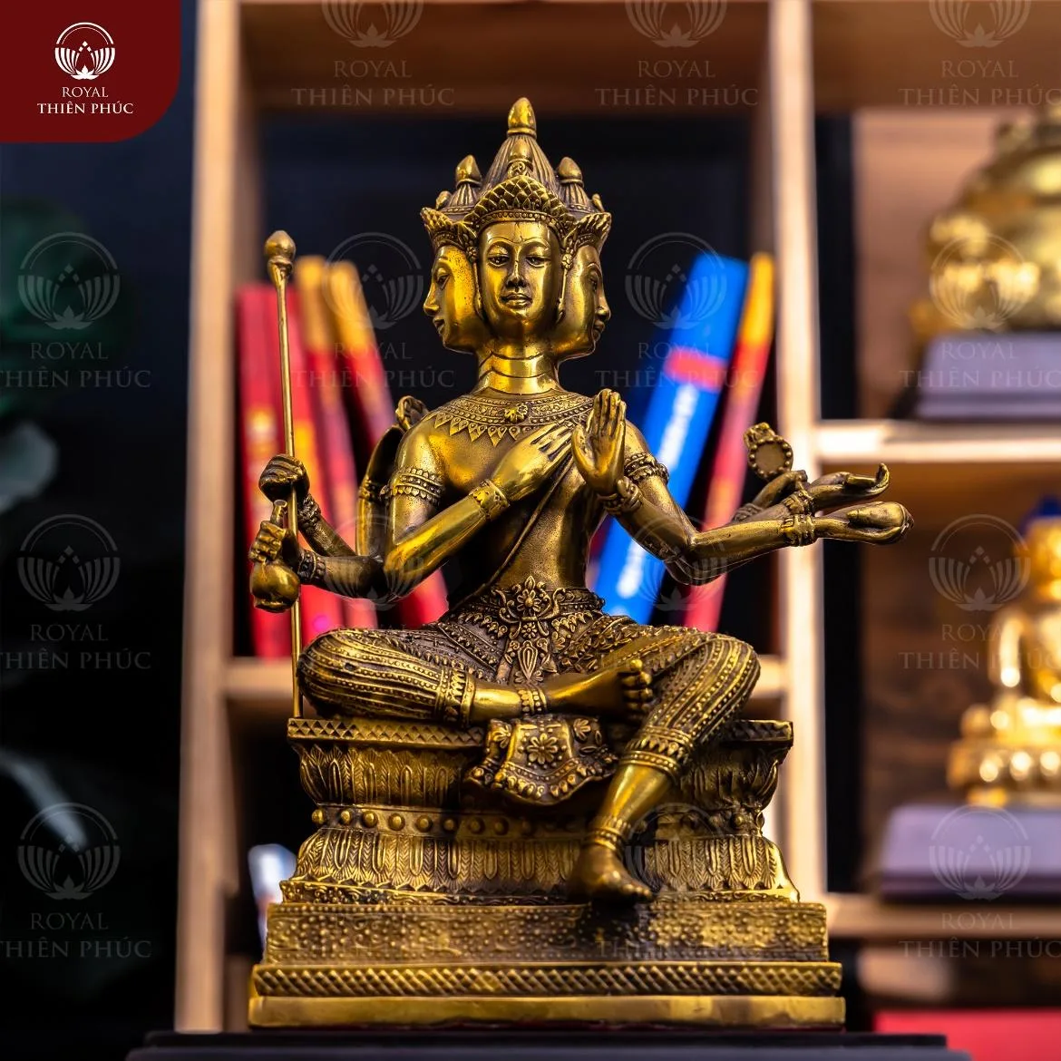 Tượng Phật Tứ Diện Thần bằng đồng vàng phong cách Thái Lan 1 222 1 w1200