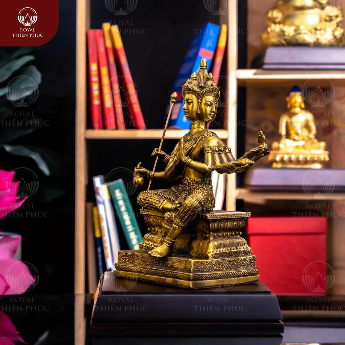 Tượng Phật Tứ Diện Thần bằng đồng vàng phong cách Thái Lan 3 222 3 w1200
