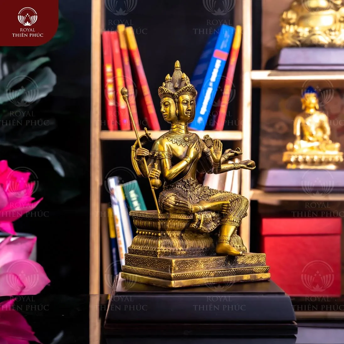 Tượng Phật Tứ Diện Thần bằng đồng vàng phong cách Thái Lan 4 222 4 w1200