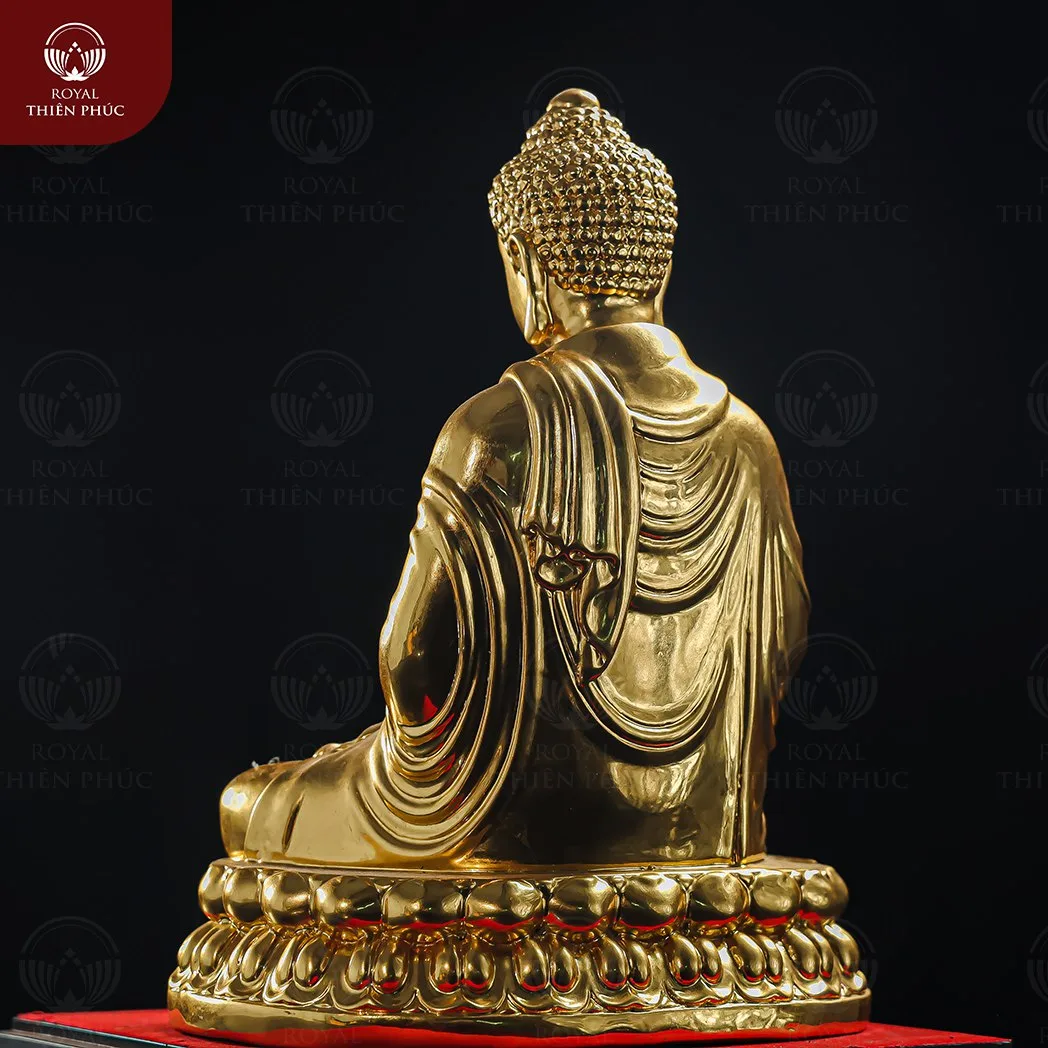 Tượng Phật Thích Ca ngồi thiền bằng đồng dát vàng cao 30cm 2 286 2 w1200