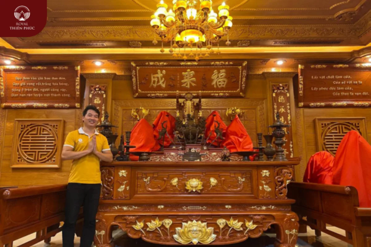 Lắp đặt tượng, bộ đồ thờ tại nhà thờ của giám đốc công ty xây dựng Bình Mỹ - Bình Lục - Hà Nam 2 Lắp đặt tượng, bộ đồ thờ bằng đồng