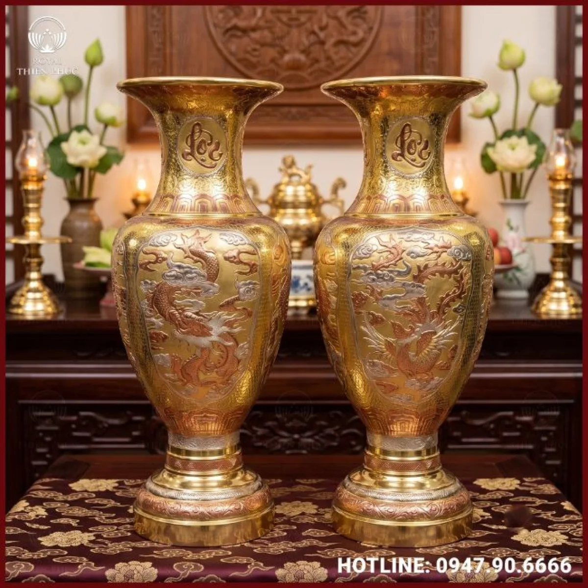 Lọ lục bình bằng đồng vàng catut thiết kế độc đáo cao 1m1 1 Lọ lục bình bằng đồng vàng catut thiết kế độc đáo cao 1m1