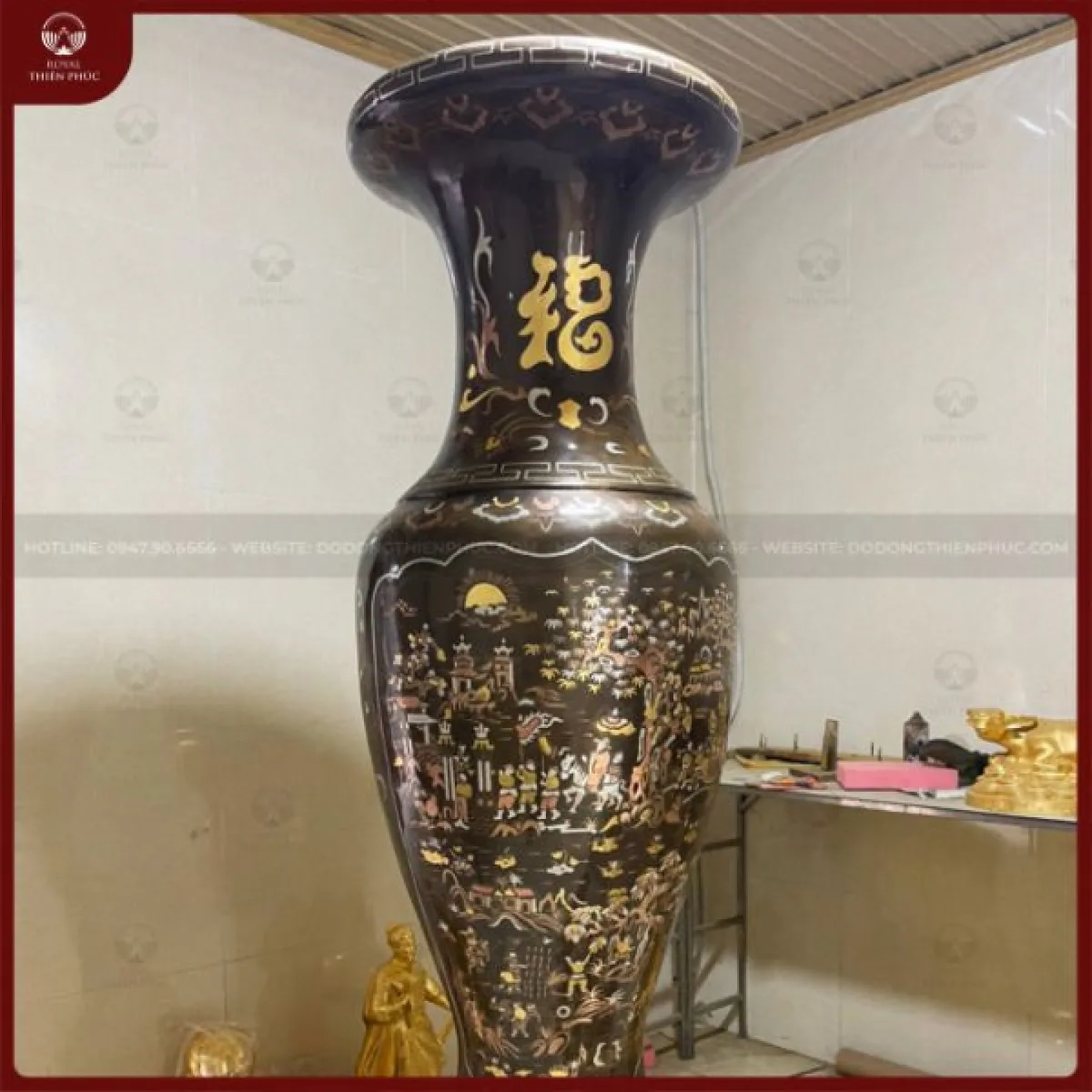 Lọ lộc bình vinh quy bái tổ tam khí điểm vàng cao 1m6 1 z107 w1200