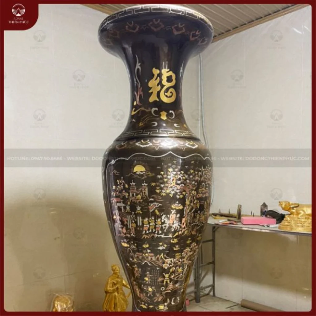 Lọ lộc bình vinh quy bái tổ tam khí điểm vàng cao 1m6